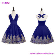 Mesdames Bleu Royal Sweetheart Encolure Taille Empire Robe De Soirée Courte